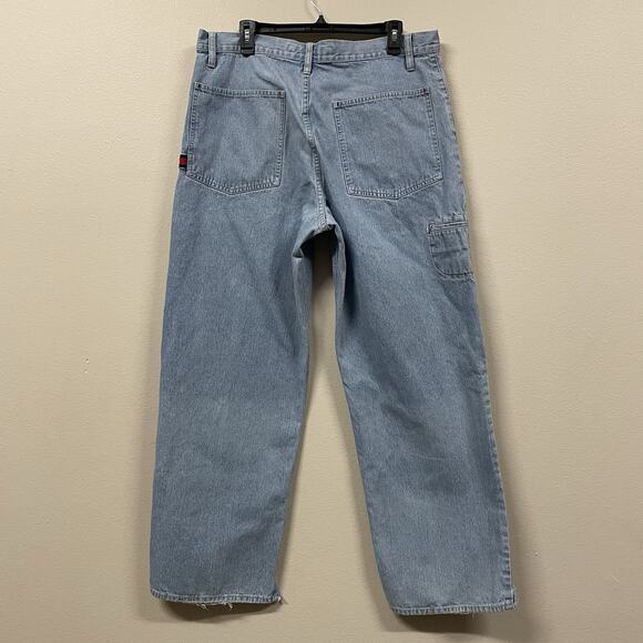 Vintage 90s Tommy Jeans Men's Light Blue Denim Carpenter Jeans Size 36x32 - Picture 6 of 8